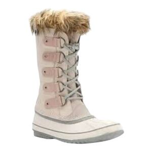 Sorel Women’s Joan of Arctic Waterproof Boots Size 6 Faux Fur Liner Lace Up Snow